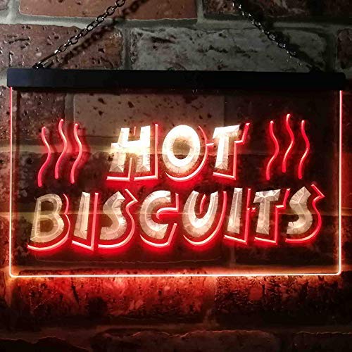 Hot Biscuits Dual LED Neon Light Sign